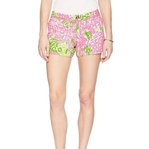 LILLY PULITZER Pink Sunset Adie Short Size 8 EUC